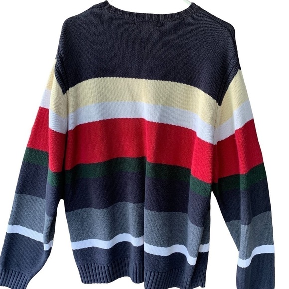 Nautica Color Block Stripe Crewneck Mens Sweater Blokette - Picture 4 of 5